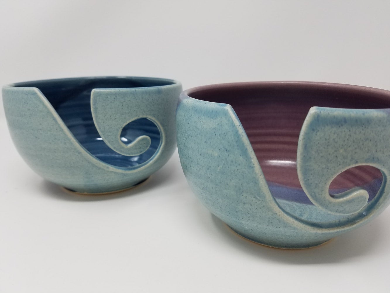 Turquoise Ceramic Yarn Bowl, Yarn Bowl, Knitting Bowl, Crochet Bowl,  Turquoise and White Yarn Bowl, Made to Order 